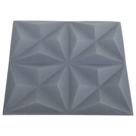 vidaXL 3D Wall Panels 12 pcs 19.7"x19.7" Origami Gray 32.3 ftÂ²