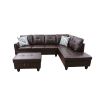Brown Faux Leather Living Room Sofa