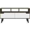 Oslo Tv Stand for TV´s up 51"; Two Drawers; Four Legs; Three Open Shelves -Dark Brown / White