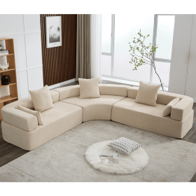 [NEW ARRIVED] [VIDEO PROVIDED]Oversized Combination Sofa,Curved Sofa,Upholstered 4 Seater Couch for Living Room