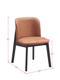 ACME Eliora Side Chair (Set-2), Camel Fabric & Black Finish DN02367