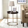 Genoa Round Tray Table with Metal Frame, Espresso