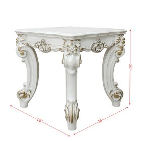 ACME Vendom II End table, Antique Pearl Finish LV01333