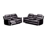 Reclining Loveseat with Middle Console Slipcover, Stretch Loveseat Reclining Sofa Covers (BLACK, 2 +3 Seat Recliner Cover with Console)