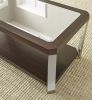 Sophisticated Cocktail Table Collection - Espresso Finish, Mirrored Tops, Stainless Steel Legs - Function and Style