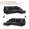 [VIDEO provided][New]84 "Modern Chenille L-Shaped Sofa with Reversible Lounge,Convertible Sectional Couch Set