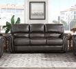 Traditional Living Room Furniture 3pc Sofa Set Dark Brown Leather Sofa Loveseat Chair Comfortable Plush Seating Rolled Arms Nailhead Trim Classic Desi