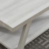 Athens Contemporary Wood Shelf Side Table in White Finish