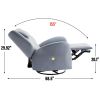 Blue Swivel and Rocker Power Recliner Chair with Lumbar and Neck Support Pillow, Max Swivel Degree 270°