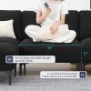 [VIDEO provided] [New] 103.5*59" Modern L-shaped Sectional Sofa, 4-seat Velvet Fabric Couch Set with Convertible Ottoman