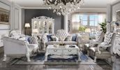 ACME Dresden Sofa w/7 Pillows, Synthetic Leather & Bone White Finish LV02244