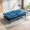 Convertible Sofa Bed Loveseat Futon Bed Breathable Adjustable Lounge Couch with Metal Legs,Futon Sets for Compact Living Space Chenille-Blue