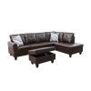Brown Faux Leather Living Room Sofa