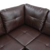 Brown Faux Leather Living Room Sofa