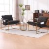 2 Chairs in 1 Box, Upholstered Hanging Armchair with Arm PocketsMetal frame, gold-plated craftsmanship