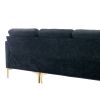 110" L-Shape Convertible Sectional Sofa Couch with Movable Ottoman for Living Room, Apartment, Office, Black