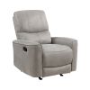 Modern Transitional Style Rocker Reclining Chair 1pc Gray Polished Microfiber Living Room Furniture Gentle Rocking Motion