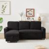 FX78.7" Comfortable Corduroy L-Shaped Combo Sofa Bed, Living Room Furniture Set for Tight Spaces, Reversible Sleeper Combo Sofa with Pullout Bed