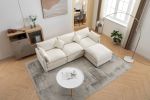 Modular Sectional Sofa, 3-Seater Sofa with Ottoman, Modern L-Shaped Sofa for Living Room Bedroom Apartment