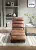 COOLMORE Linen Massage Chaise Lounge Indoor with Remote Control,Ergonomic Electric Massage Long Lounger with 5 Modes for Office, Living Room