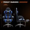 Video Game Desk Chair - Ergonomic Computer with Footrest and Comfy Lumbar Support, PU Leather Recliner with Headrest, Fixed Up Armrest
