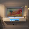 Floating TV Stand Wall Mounted with 20 Color LEDs,63" Modern TV Stand,Floating TV Cabinet Entertainment Center for 55 60 65 Inch TV,White