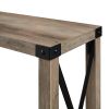 Modern Farmhouse Metal-X Entry Table with Lower Shelf - Grey Wash