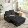BLACK Velvet Loveseat Sofa Bed