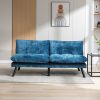 Convertible Sofa Bed Loveseat Futon Bed Breathable Adjustable Lounge Couch with Metal Legs,Futon Sets for Compact Living Space Chenille-Blue