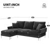 [VIDEO provided][New]84 "Modern Chenille L-Shaped Sofa with Reversible Lounge,Convertible Sectional Couch Set
