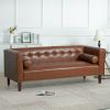 78.74" Wooden Decorated Arm 3 Seater Sofa