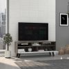Oslo Tv Stand for TV´s up 51"; Two Drawers; Four Legs; Three Open Shelves -Dark Brown / White