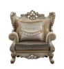 ACME Ranita Chair & 3 Pillows in Fabric & Champagne 51042