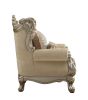 ACME Ranita Chair & 3 Pillows in Fabric & Champagne 51042