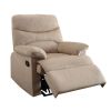 Beige Recliner with Pillow Top Arm