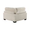 1pc Modern Living Room Furniture Modular Corner Seat Plush Beige Corduroy Fabric Upholstery Plywood Frame, Matching Pillows