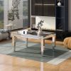 [VIDEO provided] ON-TREND Fashionable Modern Glass Mirrored Coffee Table, Easy Assembly Cocktail Table with Crystal Design and Adjustable Height Legs