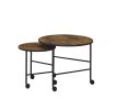 Oblis 2Pc Pk Nesting Tables; Vintage Oak YJ
