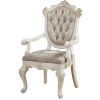 Rose Gold and Pearl White Tufted Arm Chair (Set of 2)