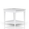 White Finished End Table With Storage Drawer