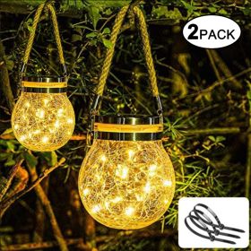 Solar Outdoor Broken Glass Lantern (Option: Warm white)