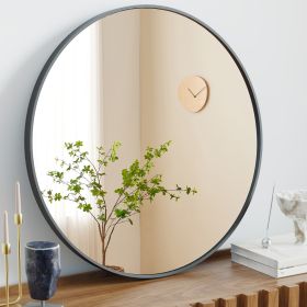 Black Circular Wall Mirror 20 Inches (Option: Gold30in)