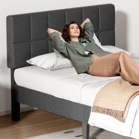 Full Bed Frame With Headboard (Option: Twin grey)