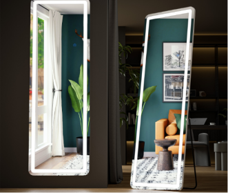 3 Color Lighting Mirror With LED Lights (Option: Right angles2164)