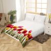 4 Count Tulip Pattern  Comforter Set Basics All-Season Bedding Sets White Comforter Tulip Pattern