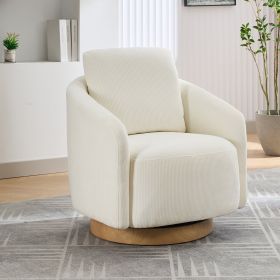 30.3"W Swivel Accent Barrel Chair and Comfy Round Accent Single Sofa Chair, 360 Degree Club Chair (Color: as Pic)