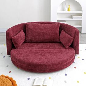 Foldable Sleeper sofa bed, Floor Sofa Chair Bed,multi-functional, circular bed, adjustable Futon Sofa Folding Lazy Sofa couch,double, for balcony (Color: as Pic)
