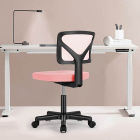 Low Back Mesh Armless Office Chair (Color: pink)