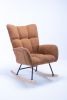 Rocking Chair, Soft Teddy Velvet Fabric Rocking Chair for Nursery