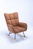 Rocking Chair, Soft Teddy Velvet Fabric Rocking Chair for Nursery